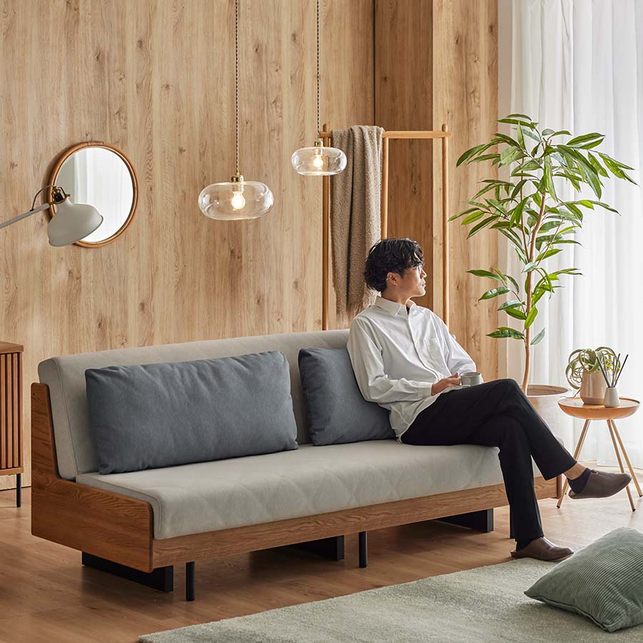 モーブル ソファベッド Soleil(ソレイユ)180cm/200cm 「かねたや」オリジナルごろ寝ソファ