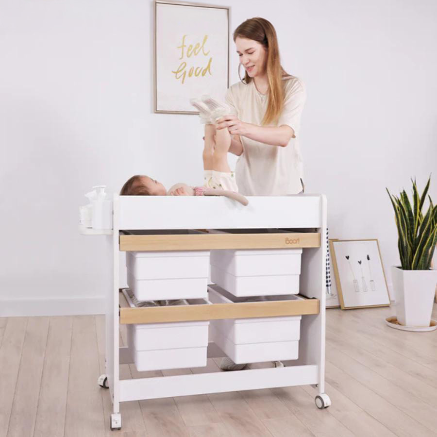 Boori ブーリ　ナッティ　おむつ交換台収納ワゴン４輪キャスター （送料込み・玄関渡し品）